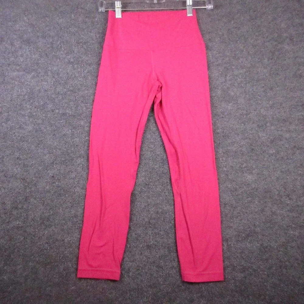 Lululemon Leggings Womens 4 Pink Capri Cropped Yoga Pants Athletic Slim